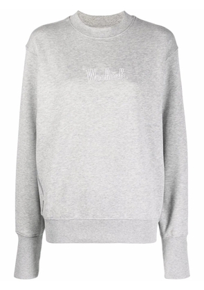 Woolrich logo-embroidered organic cotton sweatshirt - Grey