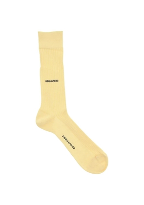 DSQUARED2 long cotton ribbed socks - Yellow