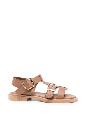 SERGIO MORETTI FIRENZE buckle-fastening leather sandals - Brown
