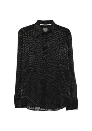Giorgio Armani Pre-Owned 2000s patterned long-sleeve shirt - Black