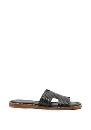 SERGIO MORETTI FIRENZE woven leather sandals - Black