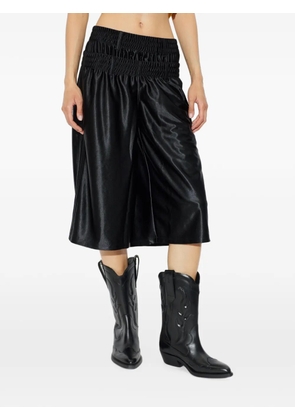 adidas logo-patch satin-finish shorts - Black