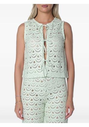 MC2 Saint Barth Velma crochet-knit sequin-embellished top - Green
