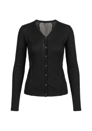 Masnada chiffon-insert ribbed cardigan - Black
