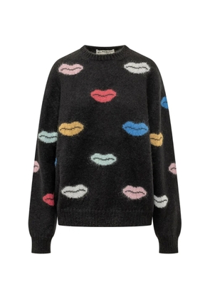 Fiorucci lips-intarsia mohair-blend sweater - Black