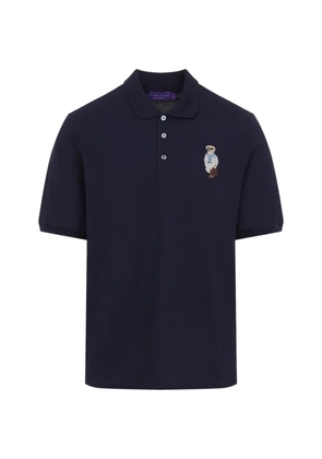 Ralph Lauren Purple Label bear-embroidered polo shirt - Blue