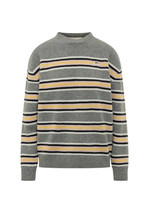 Fiorucci Angels-patch striped sweater - Grey