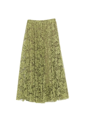Ermanno Scervino floral-lace pleated midi skirt - Green