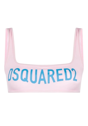 DSQUARED2 Technicolor bandeau-style bikini top - Pink