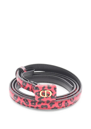 Christian Dior Pre-Owned 2010s CD logo leopard-print belt - Red