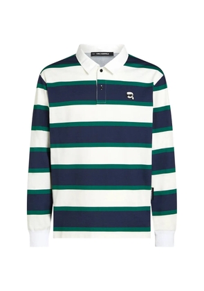Karl Lagerfeld Ikon striped rugby polo shirt - White