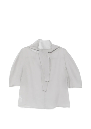 Amomento tie-fastening sheer blouse - Grey