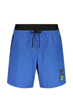 Iceberg crinkled logo-patch swim shorts - Blue