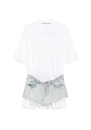 Alexander Wang layered denim-skirt dress - White