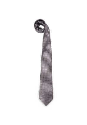 Giorgio Armani diagonal-stripe silk tie - Grey