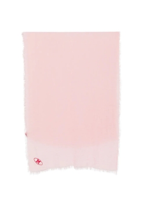 Missoni logo-embroidered frayed scarf - Pink