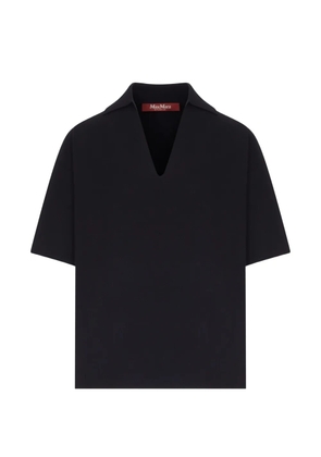 Max Mara Oncia V-neck short-sleeve polo-collar T-shirt - Black