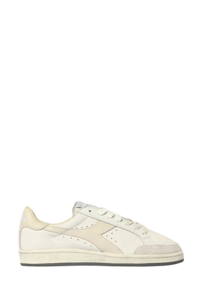 Diadora perforated panelled leather sneakers - White