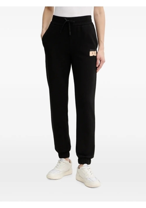 Armani Exchange logo-patch drawstring track pants - Black