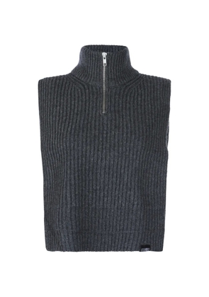 MM6 Maison Margiela ribbed half-zip vest - Grey