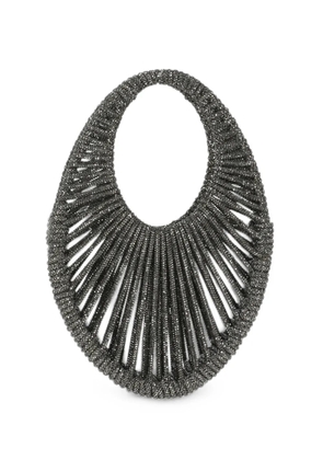 Hibourama Juliet woven crystal-embellished tote bag - Grey
