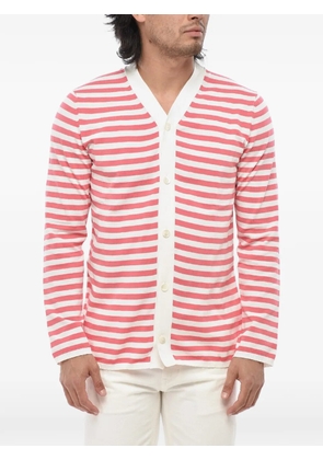 Comme Des Garçons striped V-neck cardigan - Pink