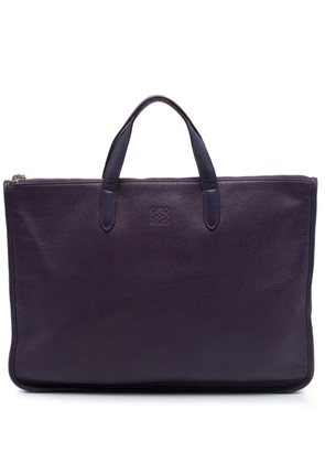 Loewe Pre-Owned 2014 Leather Anagram Toledo Briefcase business bag - Purple