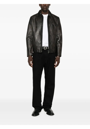 Diesel Oval D leather jacket - Black