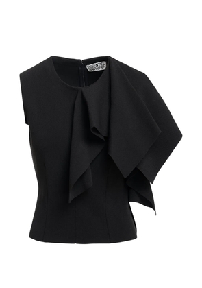 Essentiel Antwerp Know ruffled asymmetric-neck blouse - Black