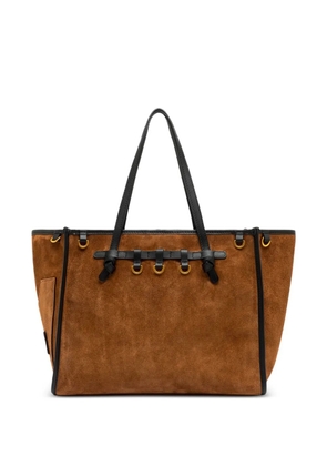 GIANNI CHIARINI large Marcella suede tote bag - Brown