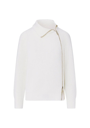 LIU JO wool blend sweater with zip - White