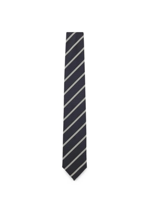 BOSS diagonal-stripe silk tie - Green