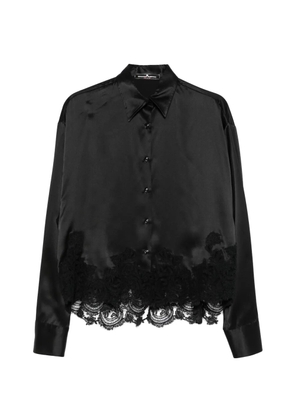 Ermanno Scervino lace-trimmed satin shirt - Black