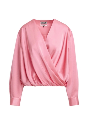 Essentiel Antwerp Kolkwitzia wrap-style deep V-neck blouse - Pink