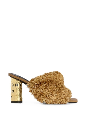 Givenchy fringed logo-print leather heeled sandals - Neutrals