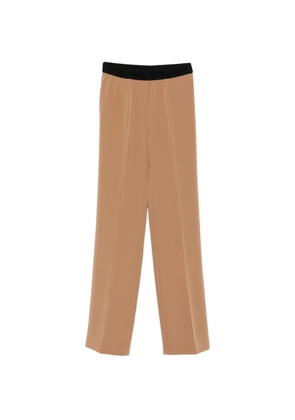 ERMANNO FIRENZE logo-waistband straight-leg trousers - Brown
