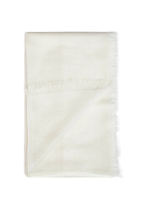 Brunello Cucinelli fringed rectangular scarf - White