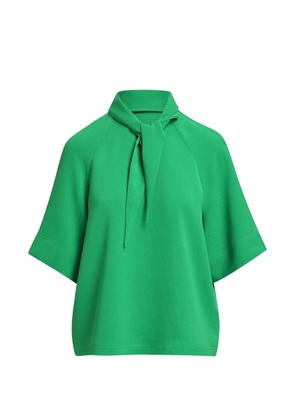 Essentiel Antwerp tie-neck raglan-sleeve top - Green