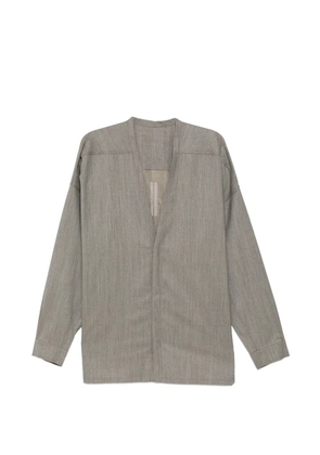 Rick Owens collarless long-sleeve shirt - Grey