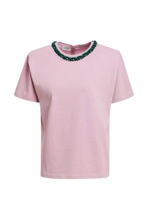 Essentiel Antwerp Kardinal embellished-collar cotton T-shirt - Pink