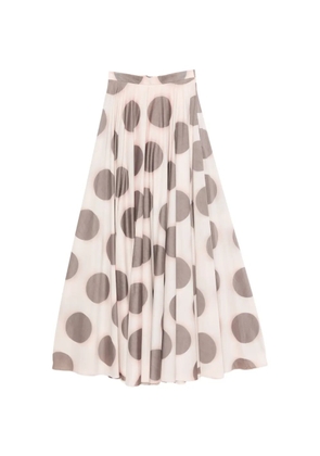 Camilla polka-dot pleated maxi skirt - Pink