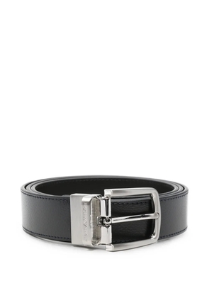 Emporio Armani logo-engraved buckle belt - Blue