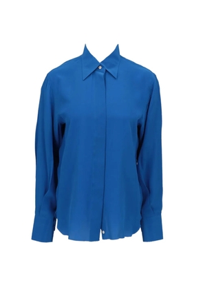 Isaia concealed-front long-sleeve shirt - Blue