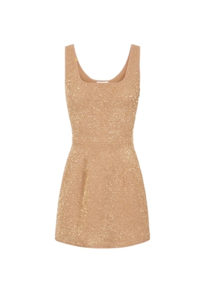 Elisabetta Franchi knit mini dress with sequins - Gold