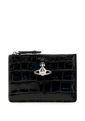Vivienne Westwood crocodile-effect Orb card holder - Black