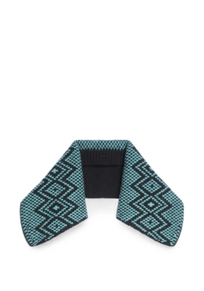 DRIES VAN NOTEN jacquard wool collar - Blue