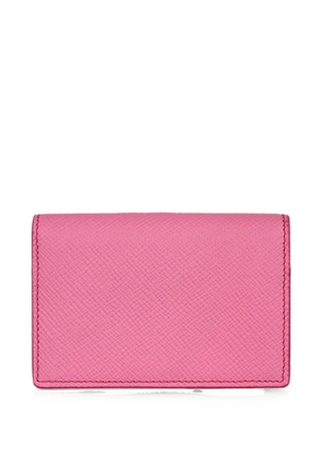 Smythson Panama cross-grain leather card holder - Pink