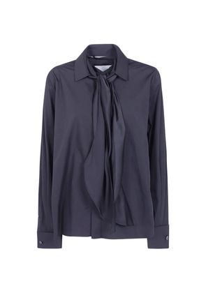 sacai bow-detail long-sleeve shirt - Black