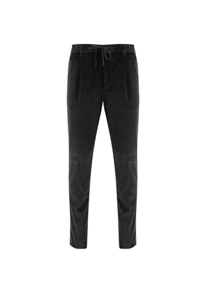 Tagliatore drawstring-waist corduroy trousers - Black