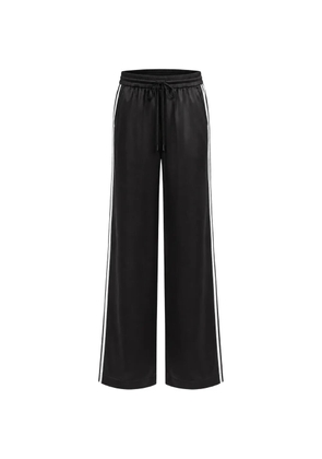 Sprwmn Athletic side-stripe silk trousers - Black